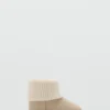 Bottines en cuir avec détail tricoté