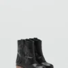 Bottines en cuir avec détails brodés