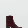 Bottines en cuir à bout carré