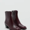 Bottines en cuir à bout carré