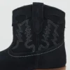 Bottines en cuir brodé