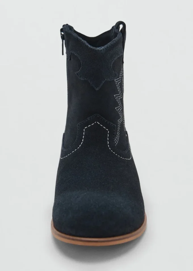 Bottines en cuir brodé