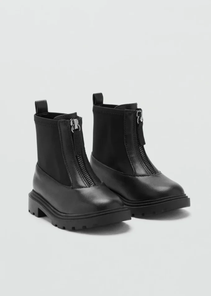 Bottines en cuir à fermeture éclair