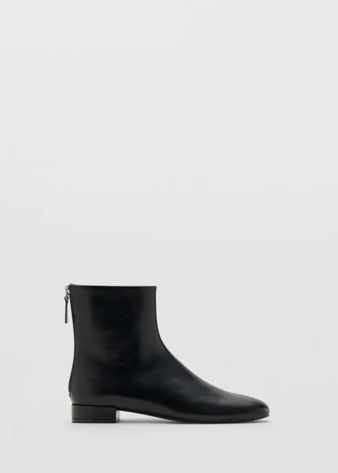 Bottines en cuir à fermeture éclair