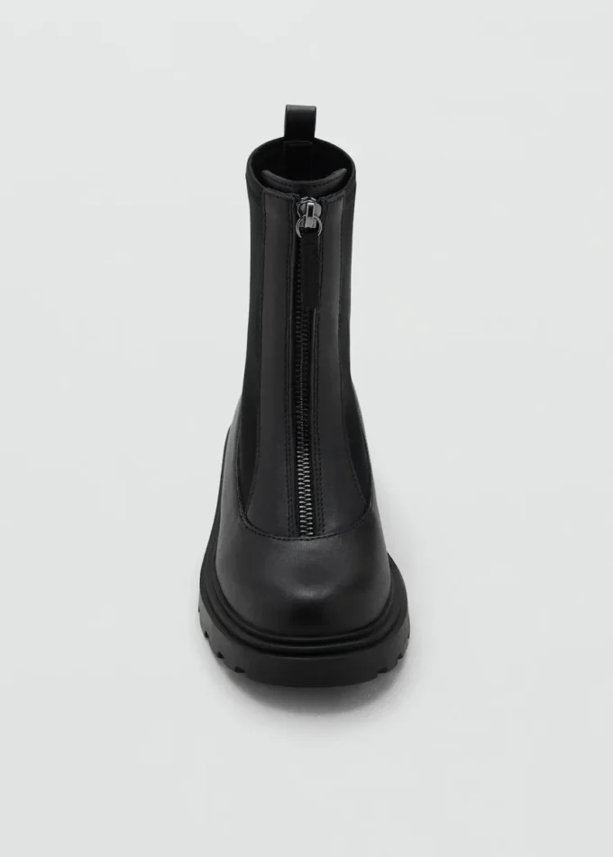 Bottines en cuir à fermeture éclair