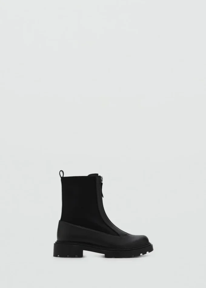 Bottines en cuir à fermeture éclair