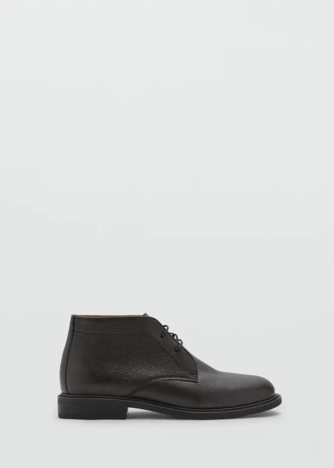 Bottines en cuir à lacets