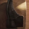 Bottines en cuir à lacets