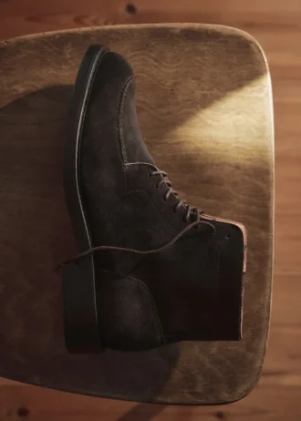 Bottines en cuir à lacets