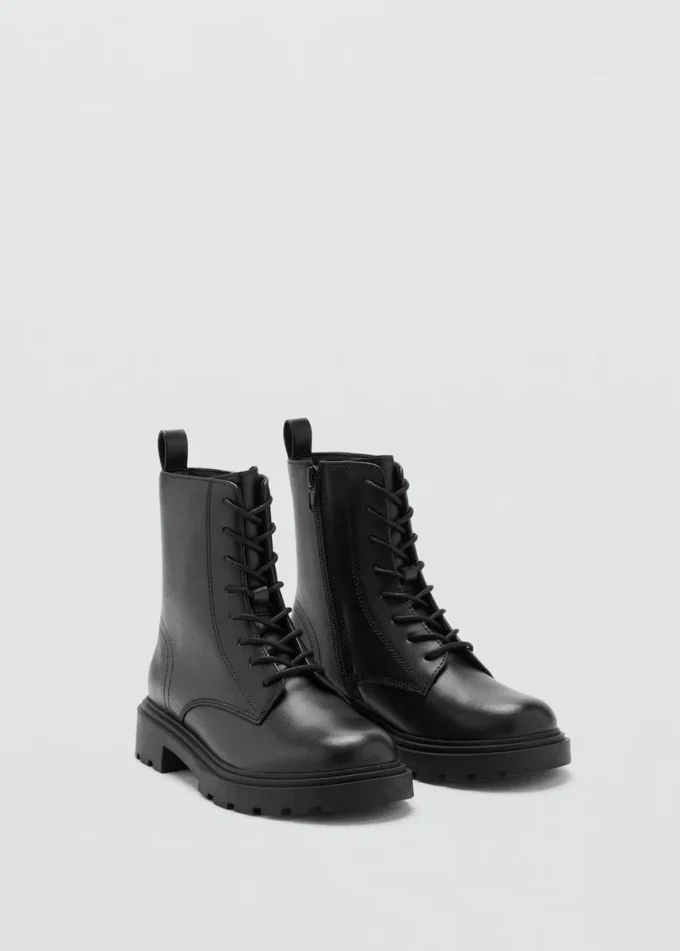 Bottines en cuir à lacets