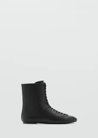 Bottines en cuir à lacets