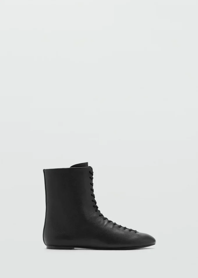 Bottines en cuir à lacets