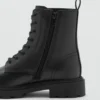 Bottines en cuir à lacets