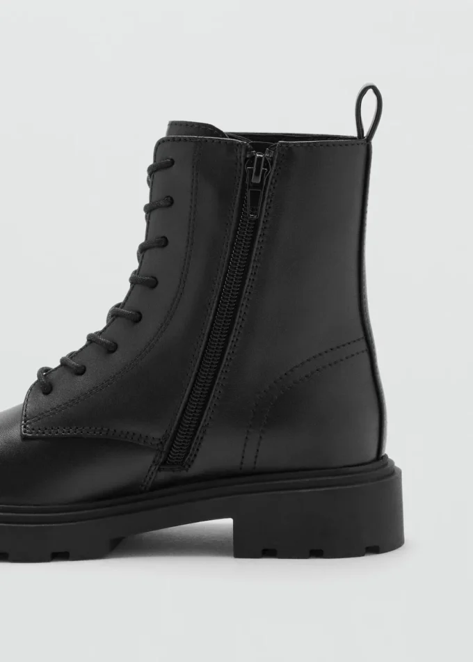 Bottines en cuir à lacets