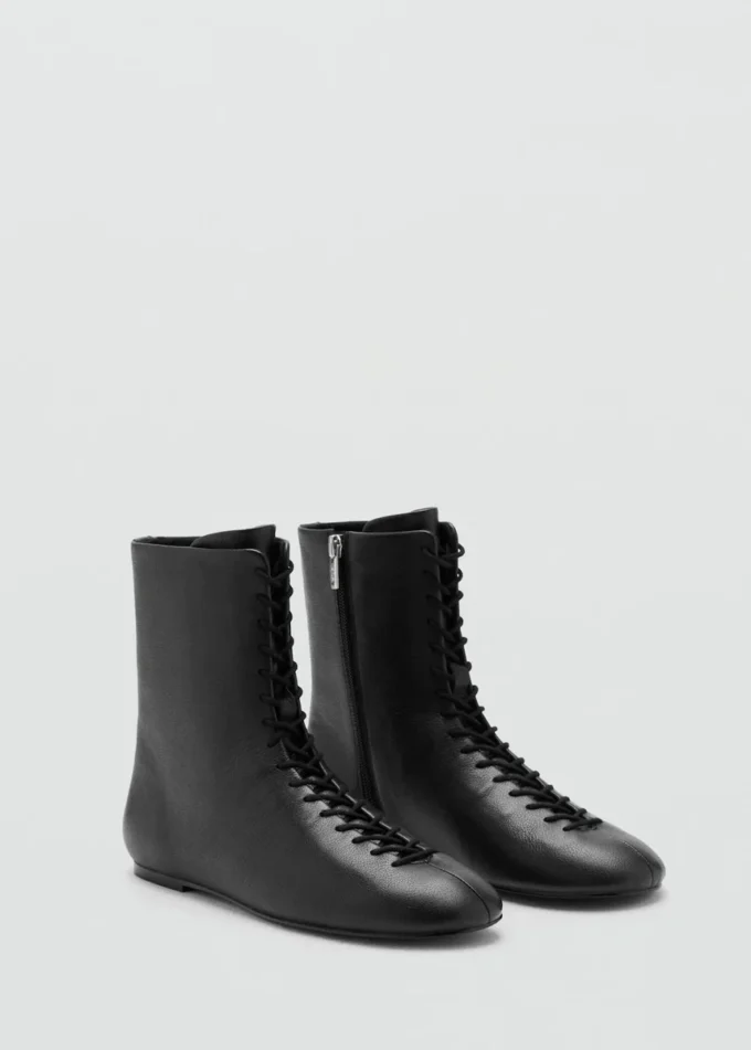 Bottines en cuir à lacets