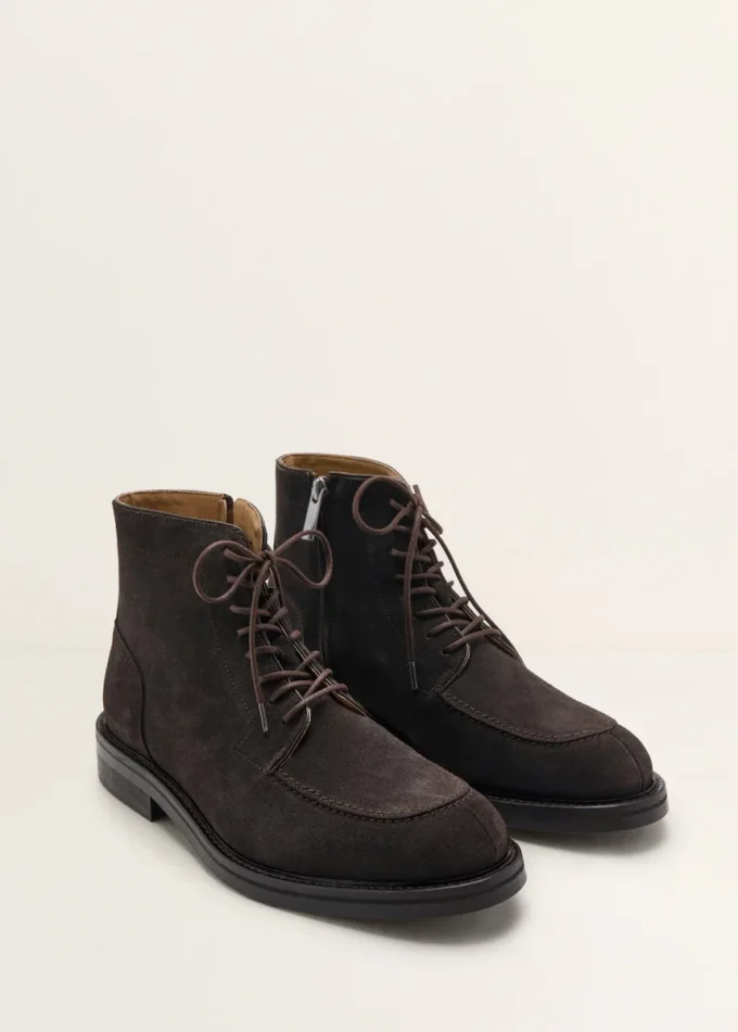 Bottines en cuir à lacets