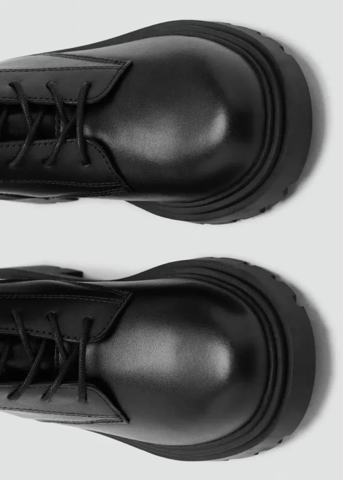 Bottines en cuir à lacets