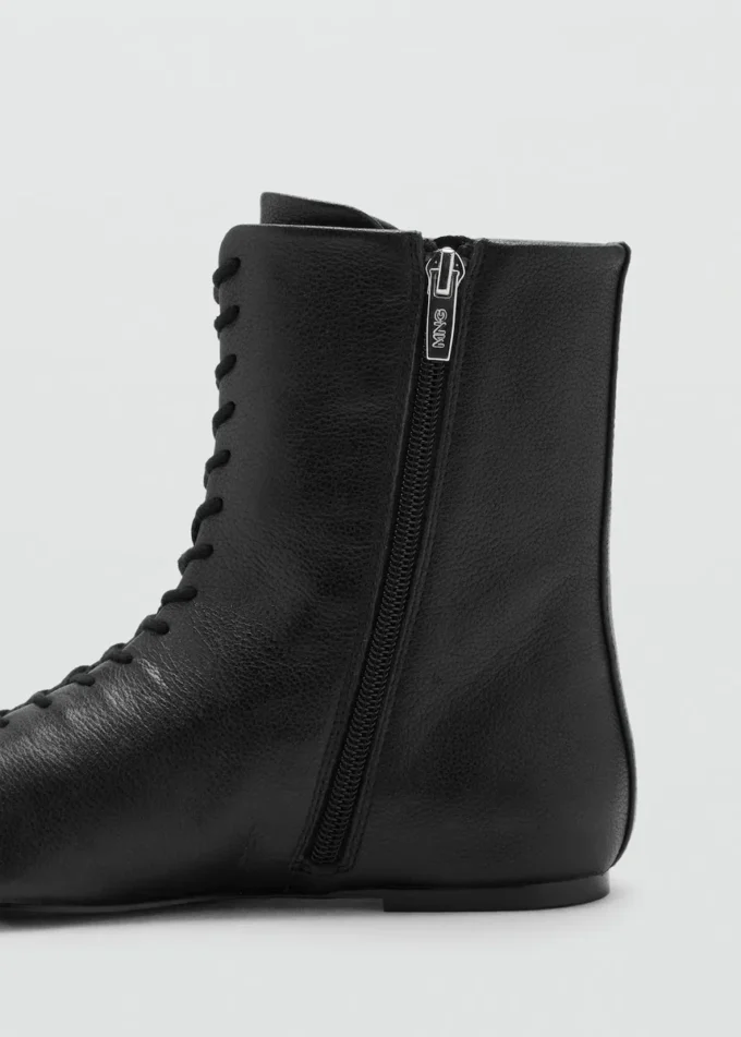 Bottines en cuir à lacets
