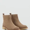 Bottines en cuir suédé