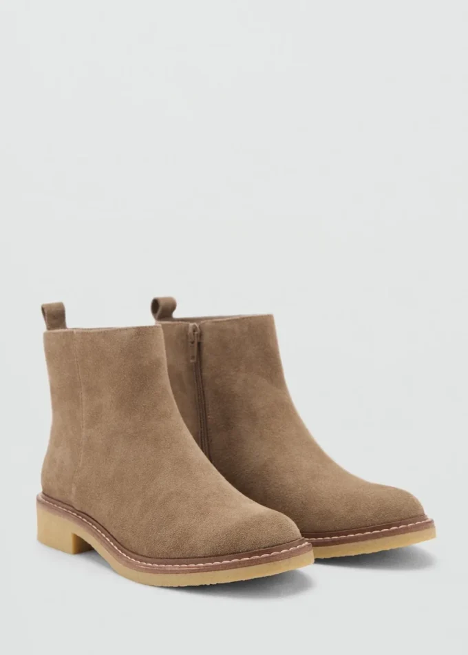 Bottines en cuir suédé