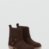 Bottines en cuir suédé