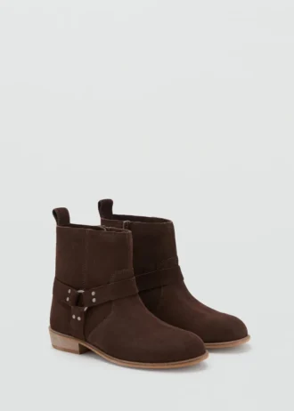 Bottines en cuir suédé