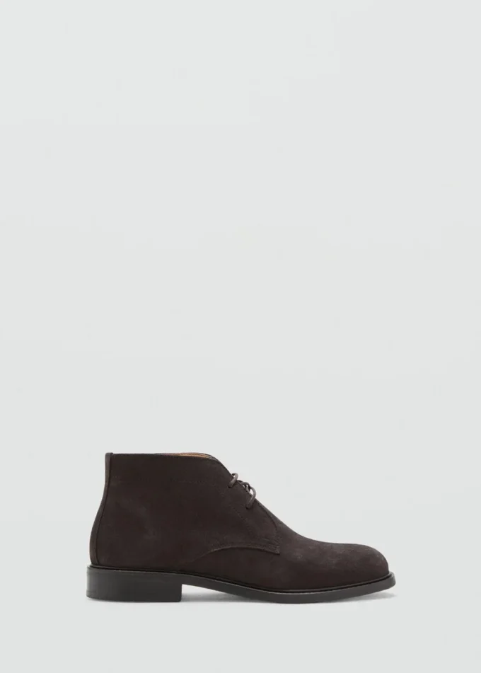 Bottines en cuir suédé