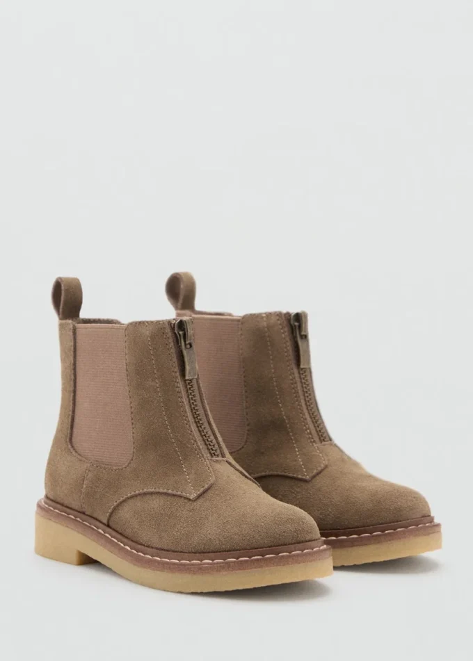 Bottines en cuir suédé