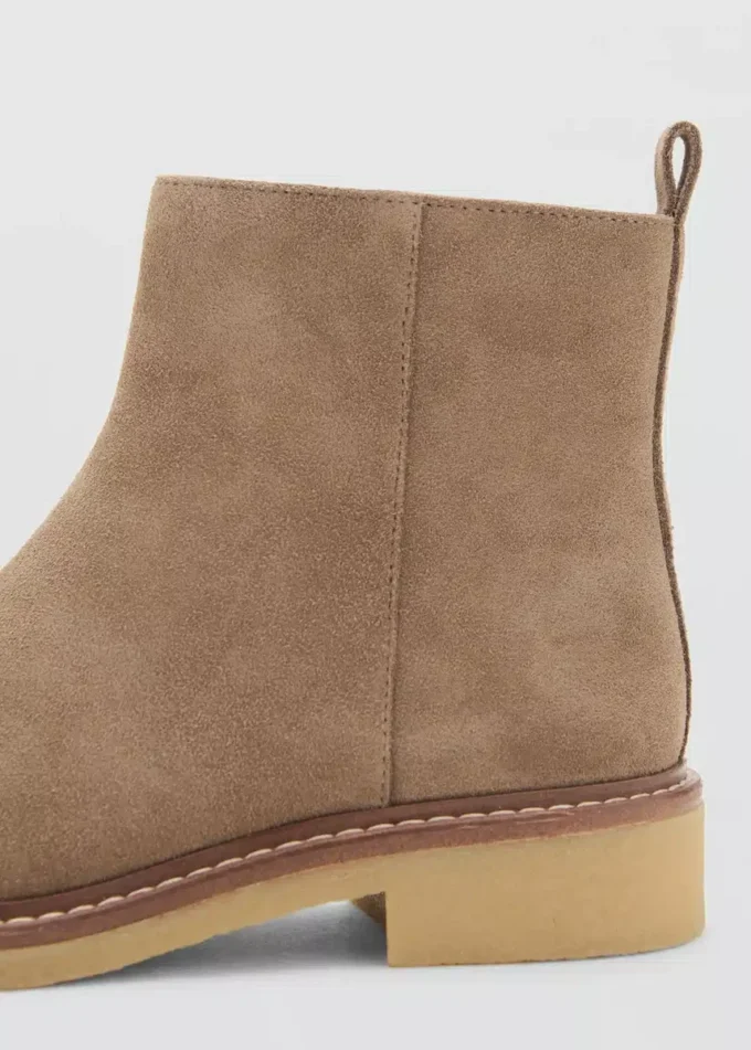 Bottines en cuir suédé