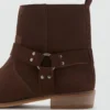 Bottines en cuir suédé