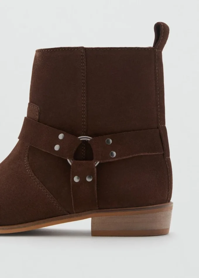 Bottines en cuir suédé