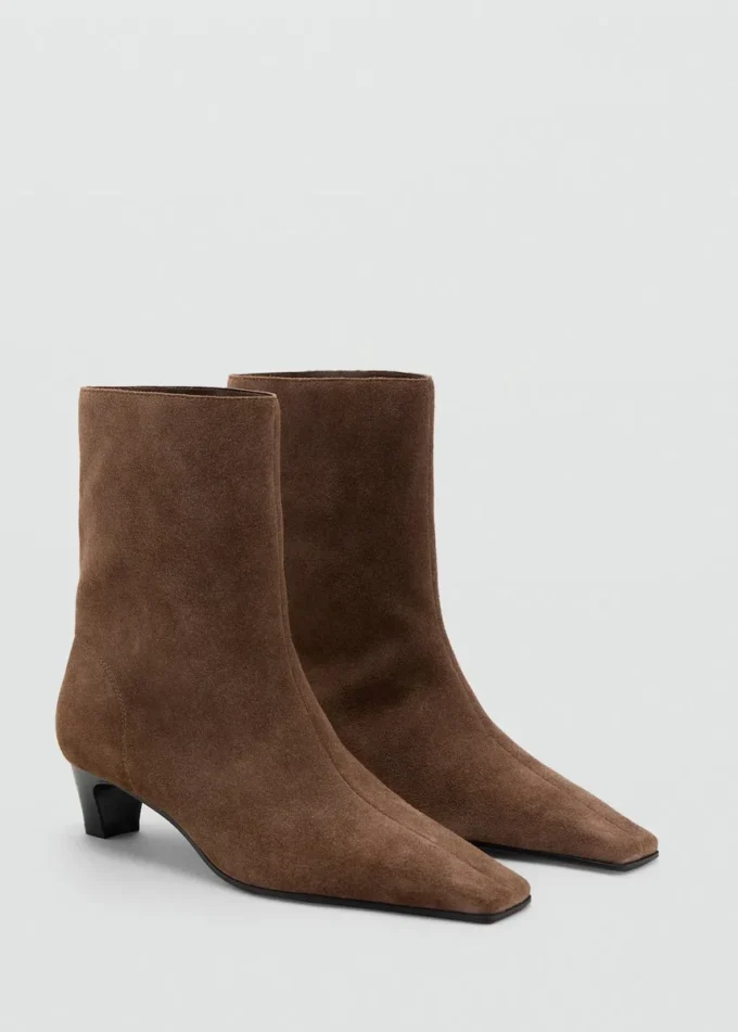 Bottines en cuir suédé