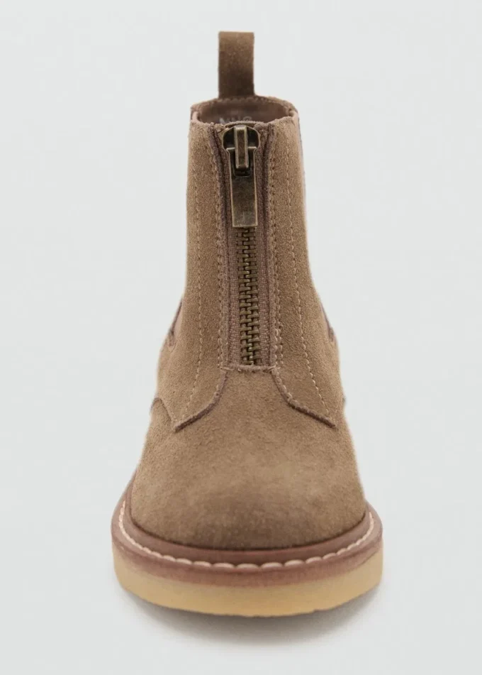 Bottines en cuir suédé