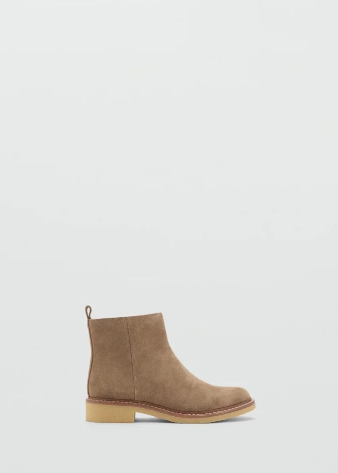 Bottines en cuir suédé