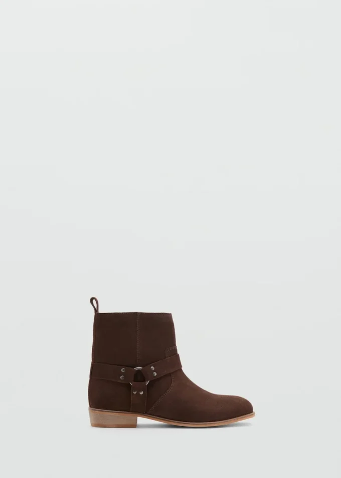 Bottines en cuir suédé