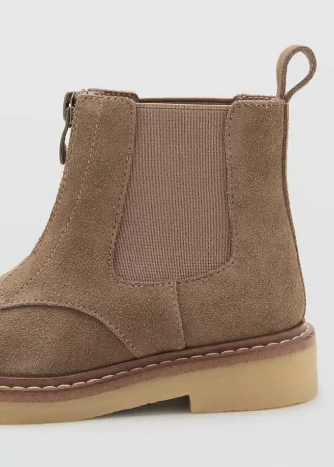 Bottines en cuir suédé