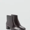 Bottines en cuir à talon carré