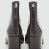 Bottines en cuir à talon carré