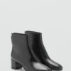 Bottines en cuir à talon carré