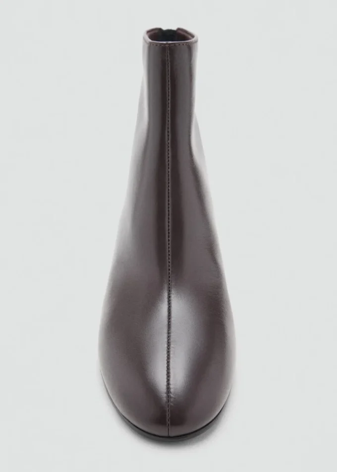 Bottines en cuir à talon carré
