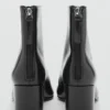 Bottines en cuir à talon carré