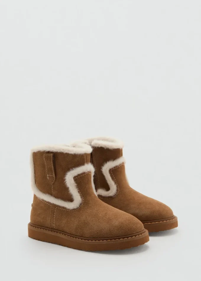Bottines en daim effet fourrure