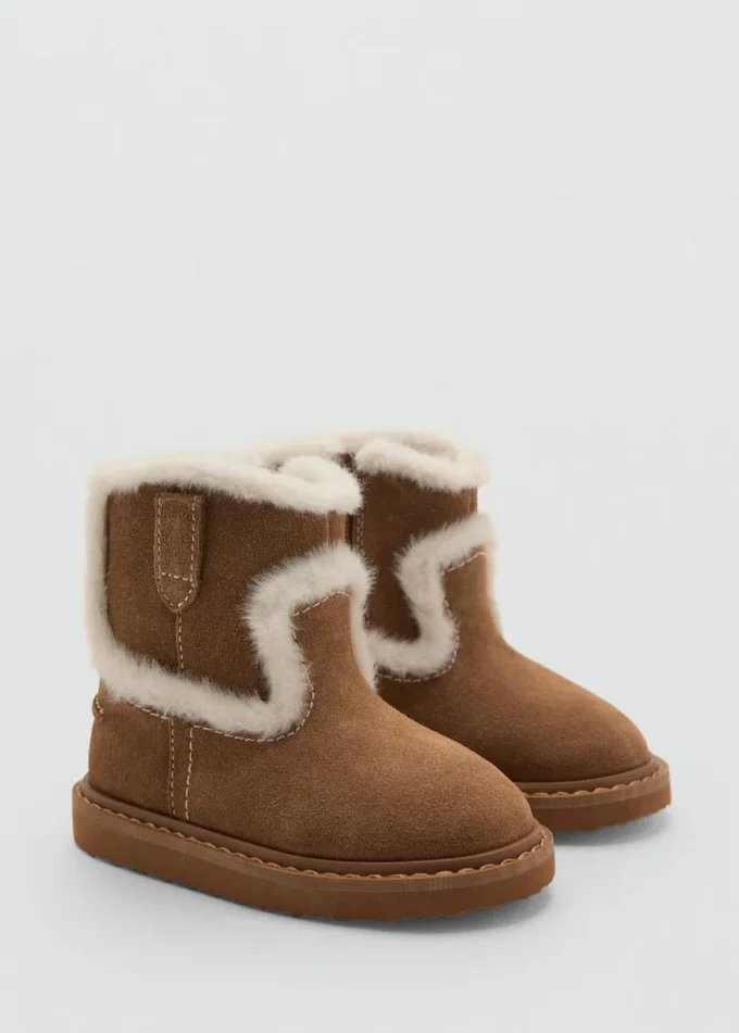 Bottines en daim effet fourrure