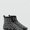 Bottines en simili cuir à œillets