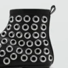 Bottines en simili cuir à œillets