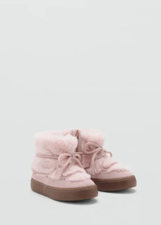Bottines à lacets en fourrure