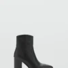 Bottines pointues en cuir