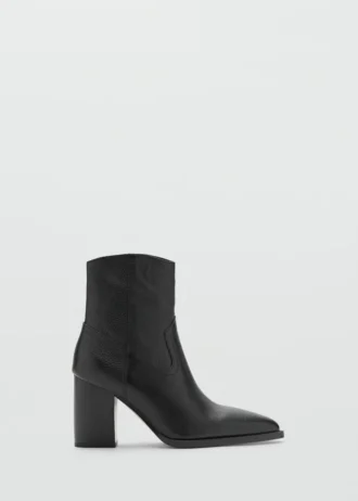 Bottines pointues en cuir