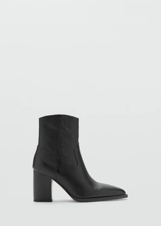 Bottines pointues en cuir
