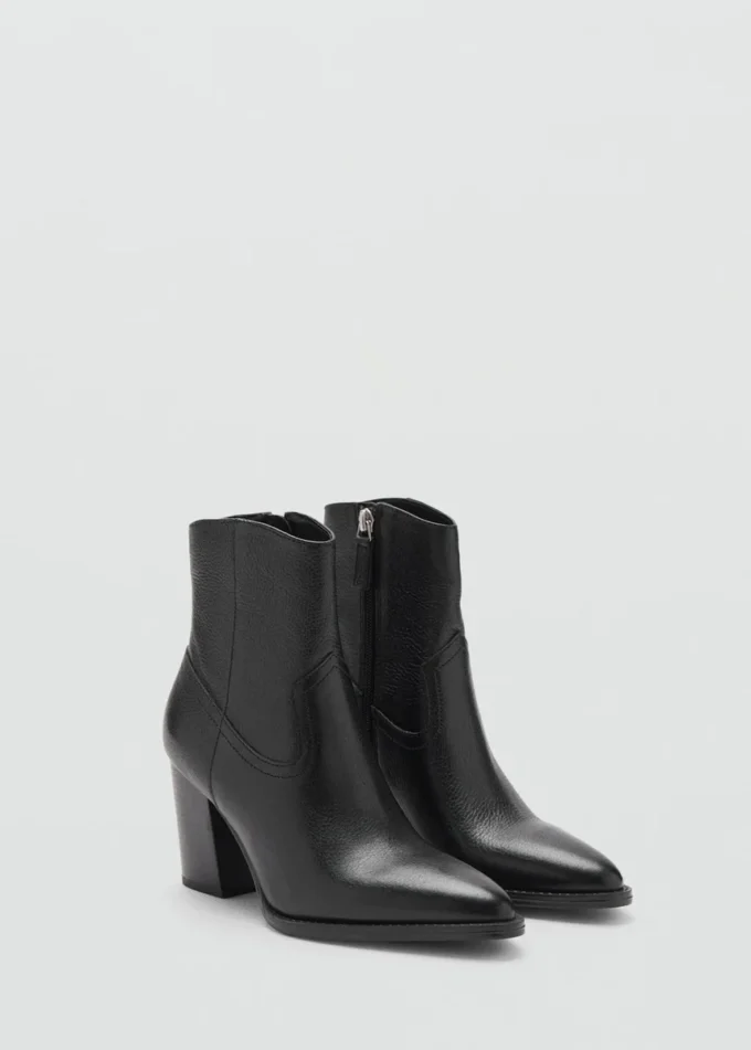 Bottines pointues en cuir